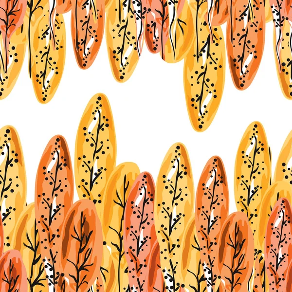 Elegant Seamless Pattern Autumn Trees Design Elements Floral Pattern Invitations — Stock Vector