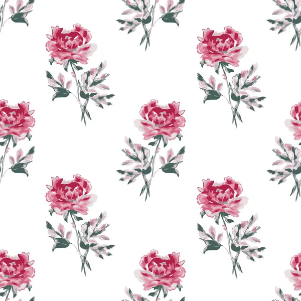 Şakayık çiçekleri ve tasarım elementleri olan zarif, pürüzsüz bir desen. Davetiyeler, kartlar, baskı, hediye paketi, imalat, tekstil, kumaş, duvar kağıtları için çiçek deseni