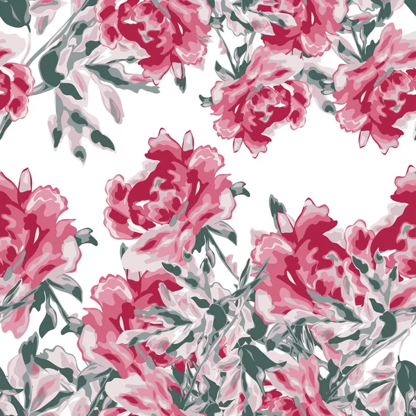 Elegancki Bezszwowy Wzór Kwiatami Piwonii Elementy Projektu Kwiatowy Wzór Zaproszenia — Wektor stockowy