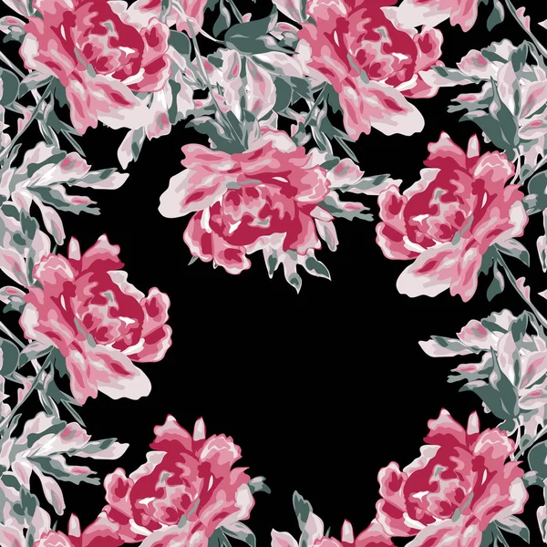 Elegante Naadloze Patroon Met Pioenachtige Bloemen Design Elementen Bloemen Patroon — Stockvector