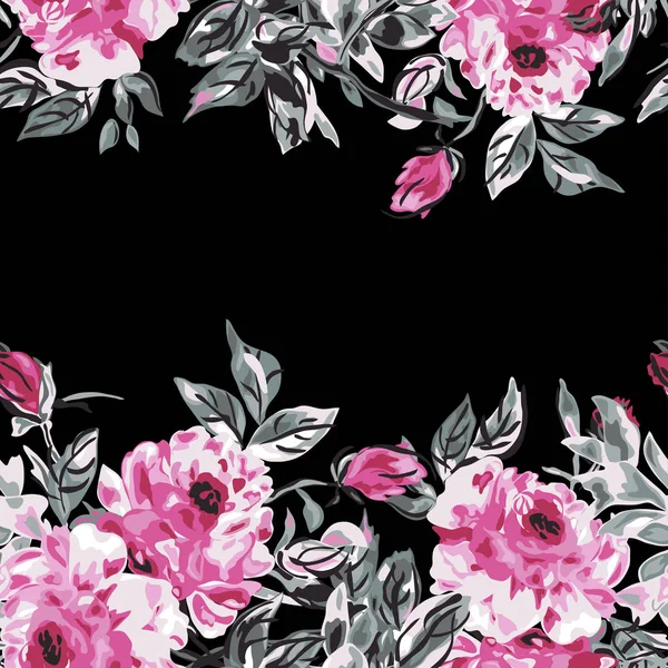 Élégant Motif Sans Couture Avec Des Fleurs Pivoine Des Éléments — Image vectorielle