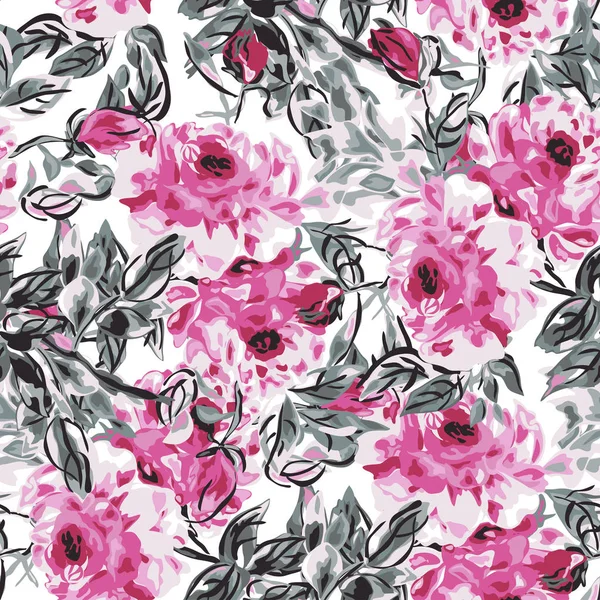 Şakayık çiçekleri ve tasarım elementleri olan zarif, pürüzsüz bir desen. Davetiyeler, kartlar, baskı, hediye paketi, imalat, tekstil, kumaş, duvar kağıtları için çiçek deseni