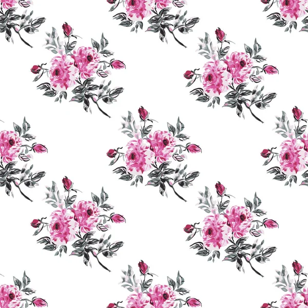 Şakayık çiçekleri ve tasarım elementleri olan zarif, pürüzsüz bir desen. Davetiyeler, kartlar, baskı, hediye paketi, imalat, tekstil, kumaş, duvar kağıtları için çiçek deseni