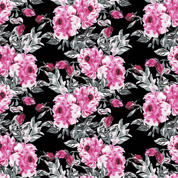 Şakayık çiçekleri ve tasarım elementleri olan zarif, pürüzsüz bir desen. Davetiyeler, kartlar, baskı, hediye paketi, imalat, tekstil, kumaş, duvar kağıtları için çiçek deseni