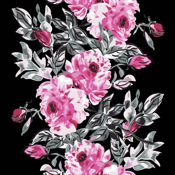 Elegante Naadloze Patroon Met Pioenachtige Bloemen Design Elementen Bloemen Patroon — Stockvector