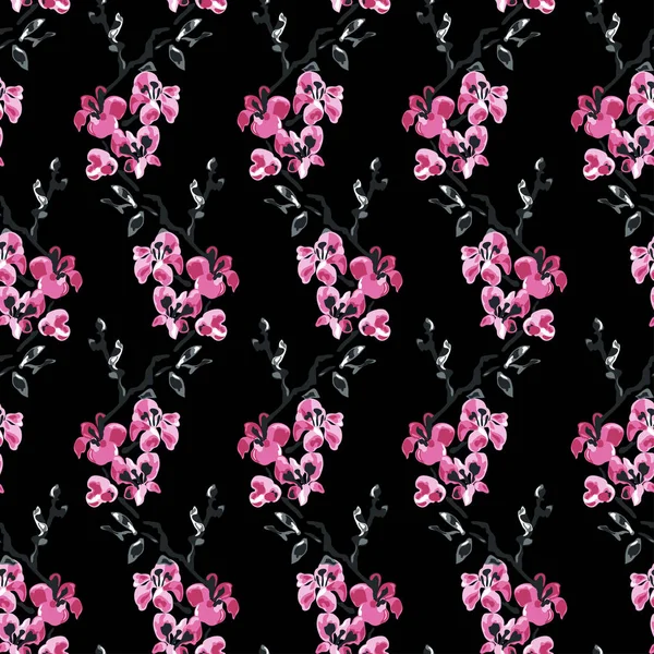 Витончений Безшовний Візерунок Квітами Сакури Елементами Дизайну Квітковий Візерунок Запрошень — стоковий вектор