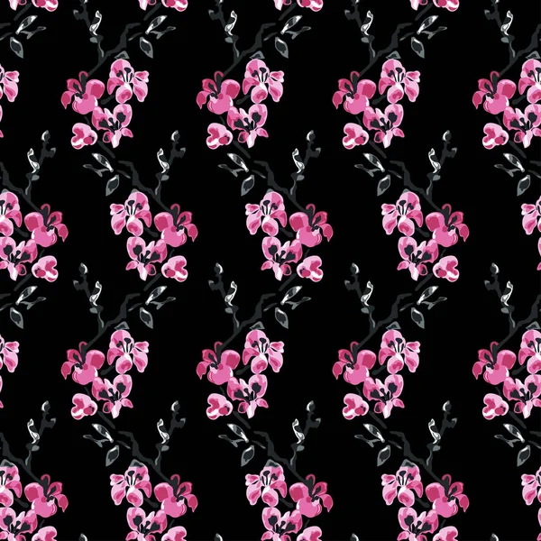 Elegante Naadloze Patroon Met Sakura Bloemen Design Elementen Bloemen Patroon — Stockvector