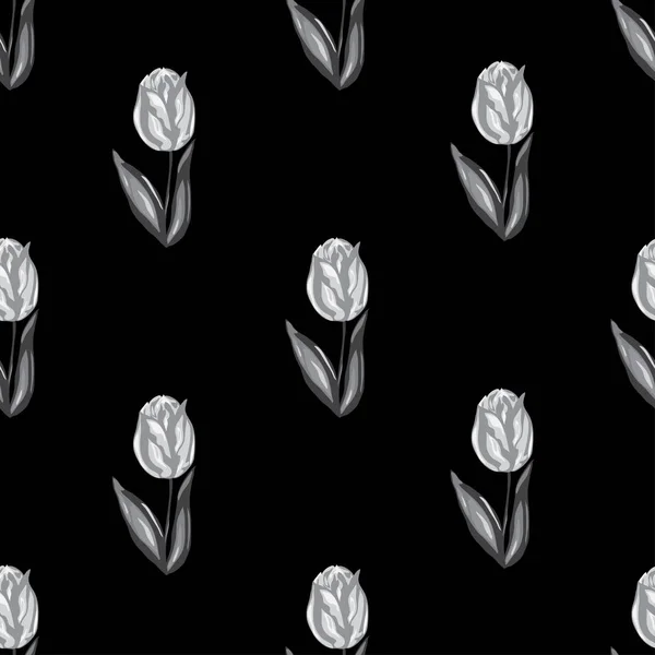 Elegant Naadloos Patroon Met Tulpenbloemen Design Elementen Bloemen Patroon Voor — Stockvector