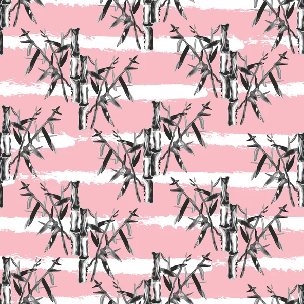 Elegant seamless pattern with bamboo plants, design elements. Exotic  pattern for invitations, cards, print, gift wrap, manufacturing, textile, fabric, wallpapers