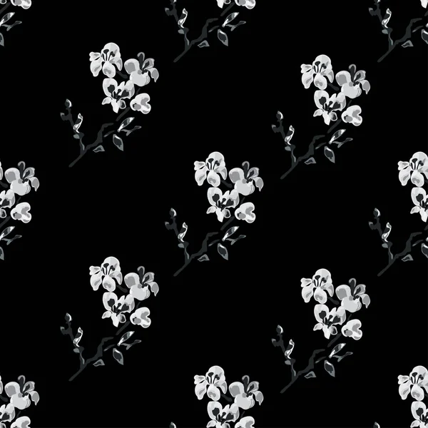 Elegáns Zökkenőmentes Minta Sakura Virágokkal Design Elemekkel Virágmintás Meghívók Kártyák — Stock Vector