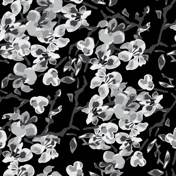 사쿠라 피는우아 솔기없는 무늬와 무늬가 초대장 벽지등을 꽃무늬 — 스톡 벡터