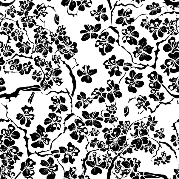 Витончений Безшовний Візерунок Квітами Сакури Елементами Дизайну Квітковий Візерунок Запрошень — стоковий вектор