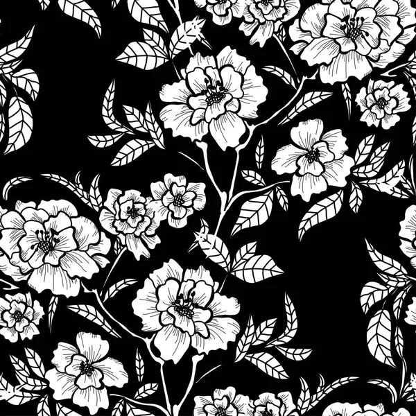 Élégant Motif Sans Couture Avec Des Fleurs Pivoine Des Éléments — Image vectorielle