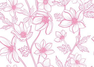 Şakayık çiçekleri ve tasarım elementleri olan zarif, pürüzsüz bir desen. Davetiyeler, kartlar, baskı, hediye paketi, imalat, tekstil, kumaş, duvar kağıtları için çiçek deseni