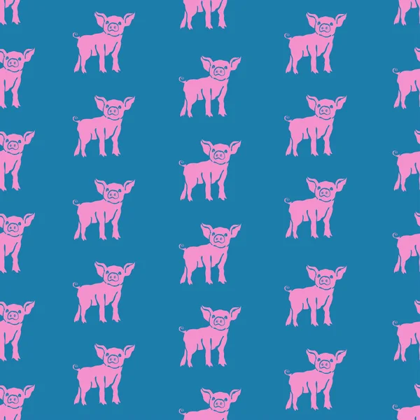 Élégant Motif Sans Couture Avec Des Symboles Porc Porc Dessinés — Image vectorielle