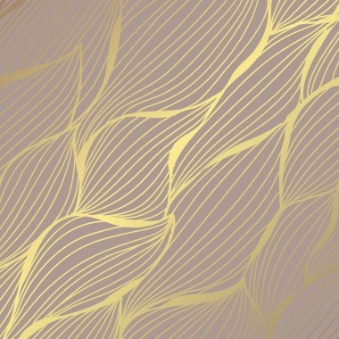 Elle çizilmiş dekoratif dalgalar, tasarım öğeleri ile zarif altın desen. Çiçek desenli davetiye, tebrik kartları, scrapbooking, baskı, hediye paketi, üretim için