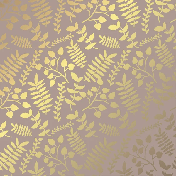 典雅的金色花纹与手绘的装饰叶子 设计元素 剪贴簿 礼品包装 制造的花卉图案 — 图库矢量图片