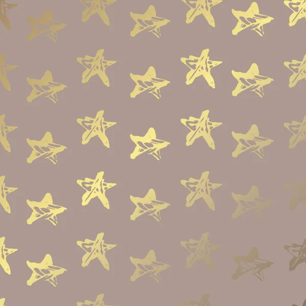 Padrão Dourado Elegante Com Estrelas Desenhadas Mão Elementos Design Padrão — Vetor de Stock