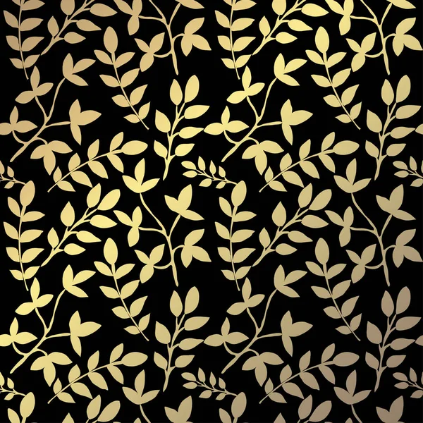 Κομψό Χρυσό Μοτίβο Χέρι Διακοσμητικά Φύλλα Σχεδιαστικά Στοιχεία Floral Μοτίβο — Διανυσματικό Αρχείο