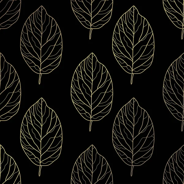 典雅的金色花纹与手绘的装饰叶子 设计元素 剪贴簿 礼品包装 制造的花卉图案 — 图库矢量图片