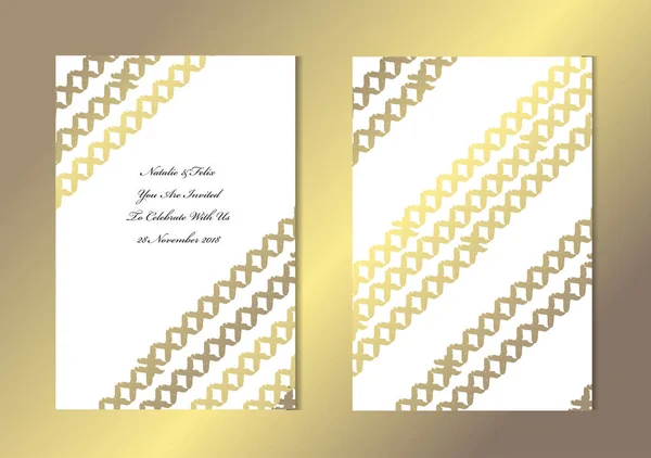 Eleganti Carte Oro Con Punti Decorativi Elementi Design Può Essere — Vettoriale Stock