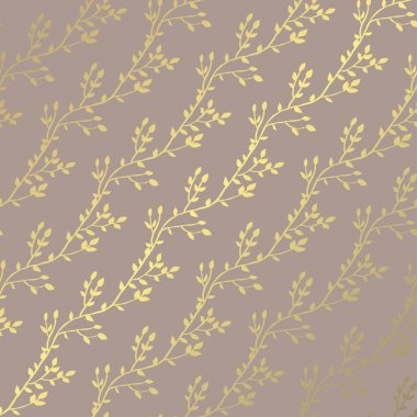Elle çizilmiş dekoratif yaprakları, tasarım öğeleri ile zarif altın desen. Çiçek desenli davetiye, tebrik kartları, scrapbooking, baskı, hediye paketi, üretim için