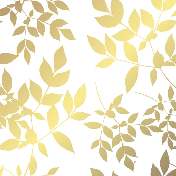 Padrão Dourado Elegante Com Mão Desenhada Folhas Decorativas Elementos Design —  Vetores de Stock