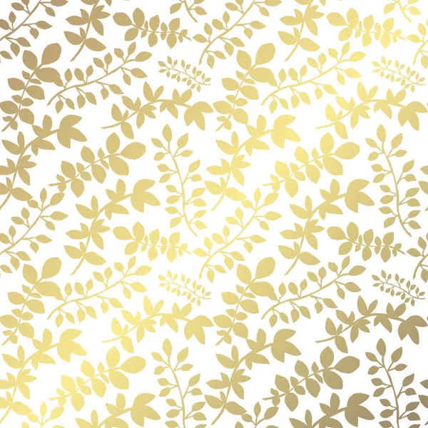 Elegant Golden Pattern Hand Drawn Decorative Leaves Design Elements Floral — Stock Vector