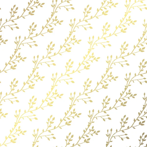 Элегантный Золотой Узор Ручным Рисунком Декоративных Листьев Элементов Дизайна Цветочный — стоковый вектор