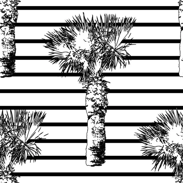 Elegante Patroon Met Decoratieve Palmbomen Ontwerpelementen Exotische Patroon Voor Uitnodigingen — Stockvector