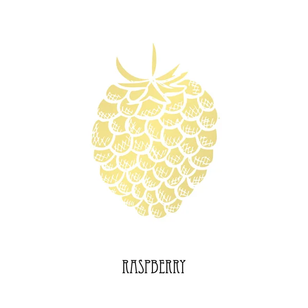 Hand Drawn Golden Raspberry Design Element Can Used Cards Invitations — Stock Vector