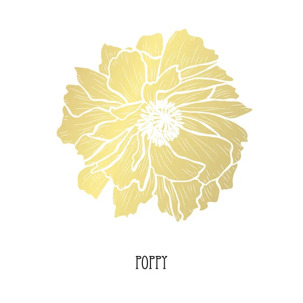 Flor Papoula Decorativa Elemento Design Pode Ser Usado Para Cartões — Vetor de Stock