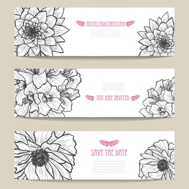 Dekoratif çiçek, tasarım öğeleri ile zarif kartları. Kullanılabilir düğün, bebek duş, anneler günü, Sevgililer günü, doğum günü kartları, Davetiyeler, selamlar. Vintage dekoratif çiçek.