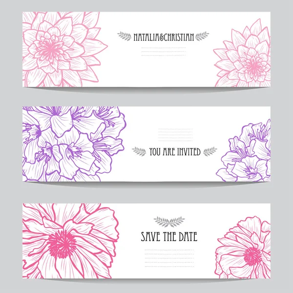 Carduri Elegante Flori Decorative Elemente Design Poate Folosit Pentru Nuntă — Vector de stoc