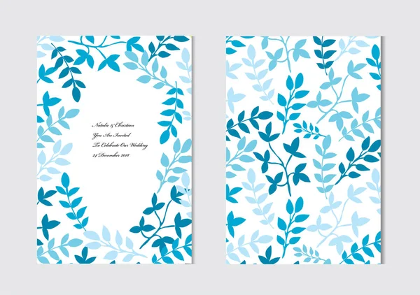 Cartes Élégantes Avec Feuilles Décoratives Éléments Design Peut Être Utilisé — Image vectorielle