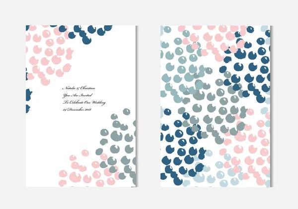 Elegante Karten Mit Grunge Punkten Designelemente Kann Für Hochzeit Babydusche — Stockvektor