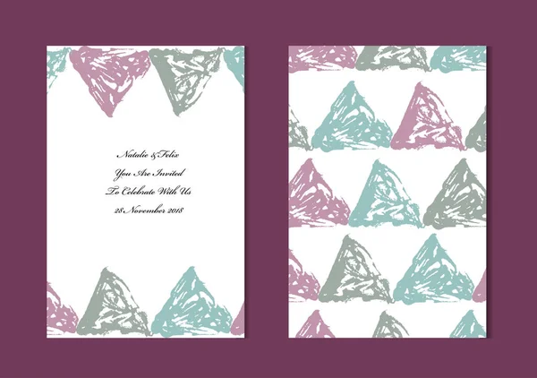 Eleganti Carte Con Triangoli Grunge Elementi Design Può Essere Utilizzato — Vettoriale Stock