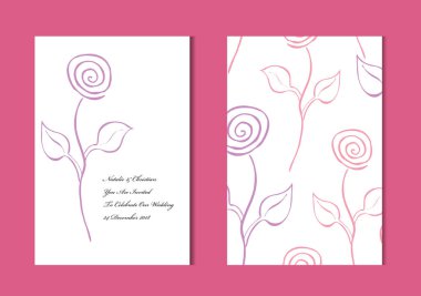 Gül çiçek, tasarım öğeleri ile zarif kartları. Kullanılabilir düğün, bebek duş, anneler günü, Sevgililer günü, Doğum günü kartları, davetiyeler, selamlar. Vintage dekoratif çiçek.