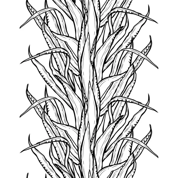 Elegantes Nahtloses Muster Mit Agavenpflanzen Designelementen Blumenmuster Für Einladungen Karten — Stockvektor