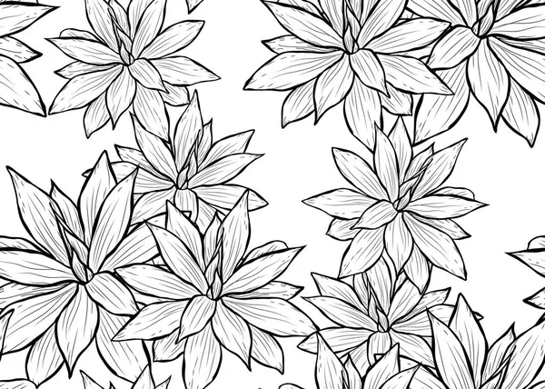 Elegantes Nahtloses Muster Mit Saftigen Pflanzen Designelementen Blumenmuster Für Einladungen — Stockvektor