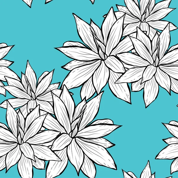 Elegant Naadloos Patroon Met Sappige Planten Design Elementen Bloemen Patroon — Stockvector