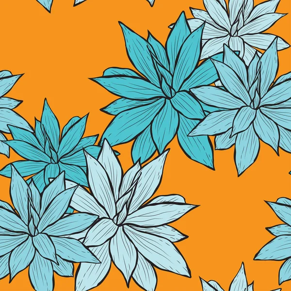 Elegant Naadloos Patroon Met Sappige Planten Design Elementen Bloemen Patroon — Stockvector