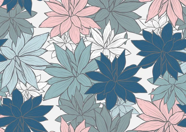 Élégant Motif Sans Couture Avec Des Plantes Succulentes Des Éléments — Image vectorielle