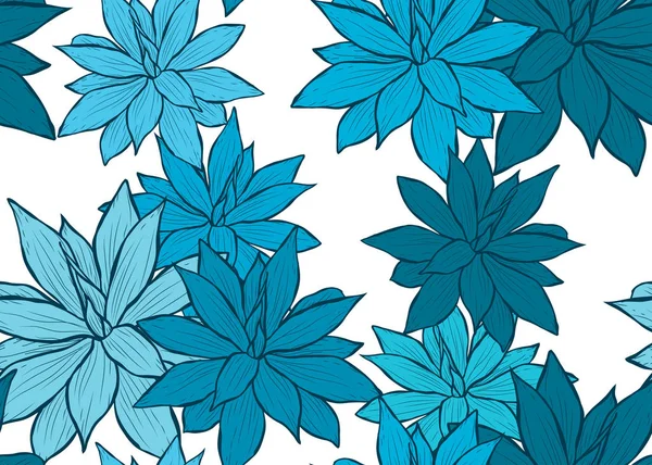 Elegant Naadloos Patroon Met Sappige Planten Design Elementen Bloemen Patroon — Stockvector