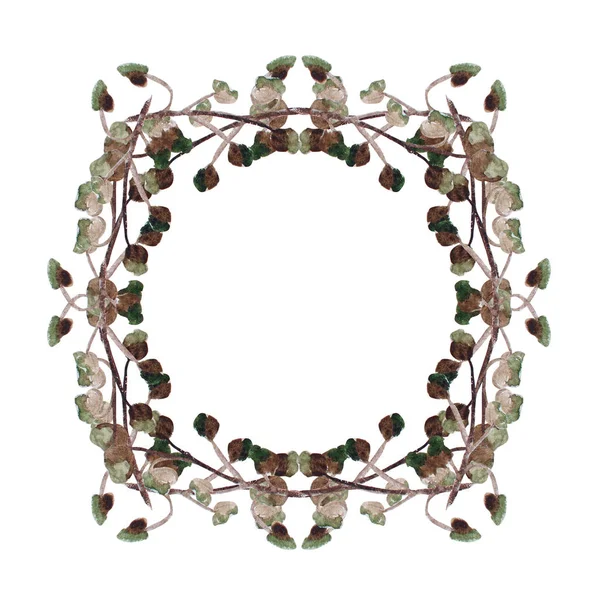 Elegante Corona Floral Algodón Acuarela Elemento Diseño Puede Utilizar Para — Foto de Stock