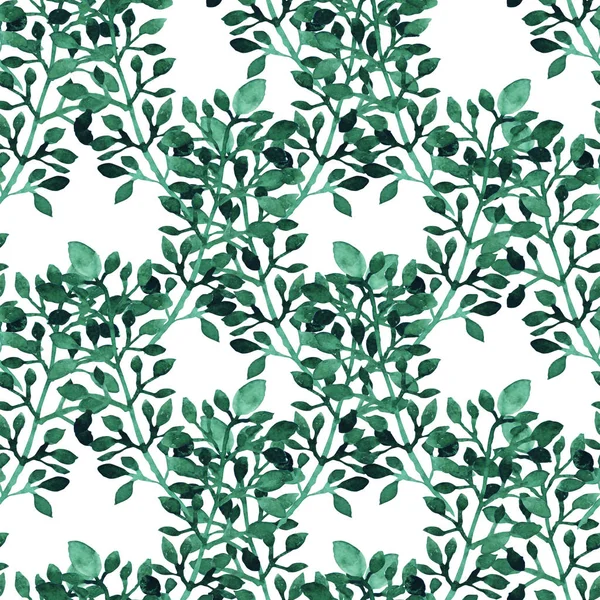 Elegant Seamless Pattern Watercolor Branches Leaves Design Elements Floral Pattern — Stock Photo, Image