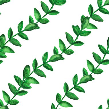 Yapraklı suluboya dalları ve tasarım elementleri olan zarif, pürüzsüz bir desen. Davetiyeler için çiçek deseni, tebrik kartları, hatıra defteri, baskı, hediye paketi, imalat