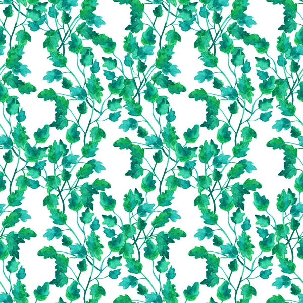 Elegant Seamless Pattern Watercolor Branches Leaves Design Elements Floral Pattern — Stock Photo, Image