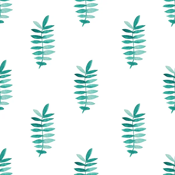 Elegantes Nahtloses Muster Mit Aquarellzweigen Mit Blättern Gestaltungselementen Blumenmuster Für — Stockfoto