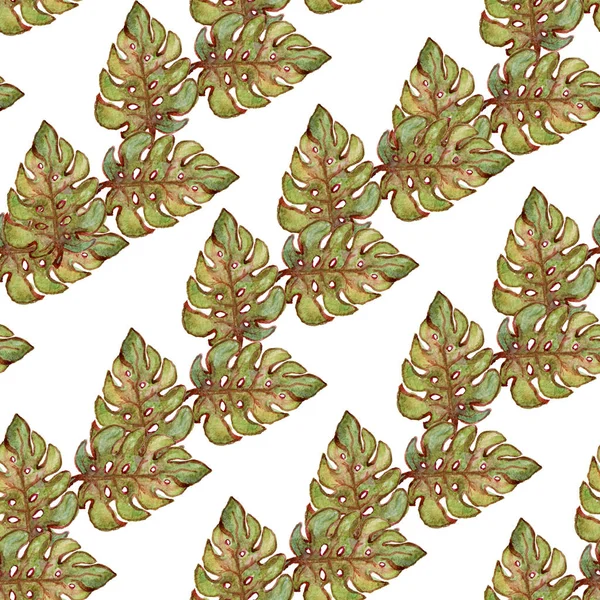Κομψό Μοτίβο Χωρίς Ραφή Φύλλα Νερομπογιάς Σχεδιαστικά Στοιχεία Floral Μοτίβο — Φωτογραφία Αρχείου